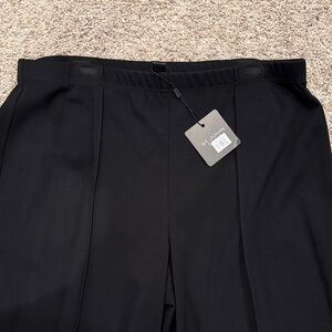 St. John Black Wide-Leg Pull-On Trousers